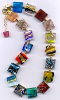 Artistic Abstract Painting Necklace,19 Inches